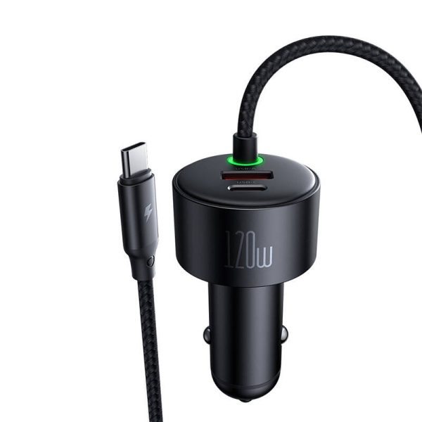 Mcdodo CC-0370 car charger, USB-C, Lightning, 120W, retractable cables - Image 5