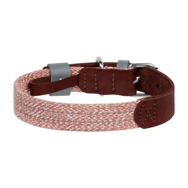 Dog collar made of natural leather and recycled material with QR code Waudog size L, width 25 mm, brown - Image 4