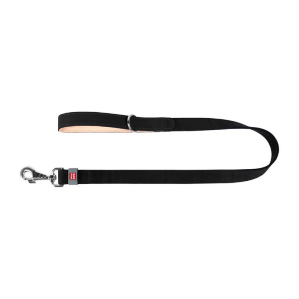 WAUDOG natural leather dog leash 20 mm wide, 122 cm long Black - Image 2