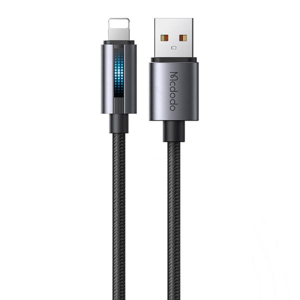 Mcdodo CA-5660 USB-A to Lightning cable with flashing light 1.2m (black) - Image 2