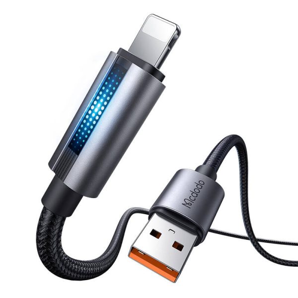 Mcdodo CA-5660 USB-A to Lightning cable with flashing light 1.2m (black) - Image 5