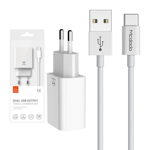 Mcdodo USB Dual Charger CH-6721 (EU) Type-C 1m cestovní sada (bílá) - Image 3