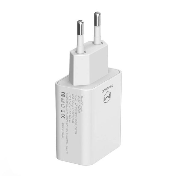 Duální USB nabíječka Mcdodo CH-6720 (EU) Lightning 1m Cestovní sada (bílá) - Image 3