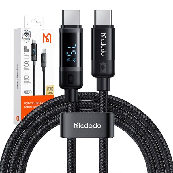Mcdodo CA-5780 USB-C to USB-C 60W data cable 1.2m (black) — изображение 2