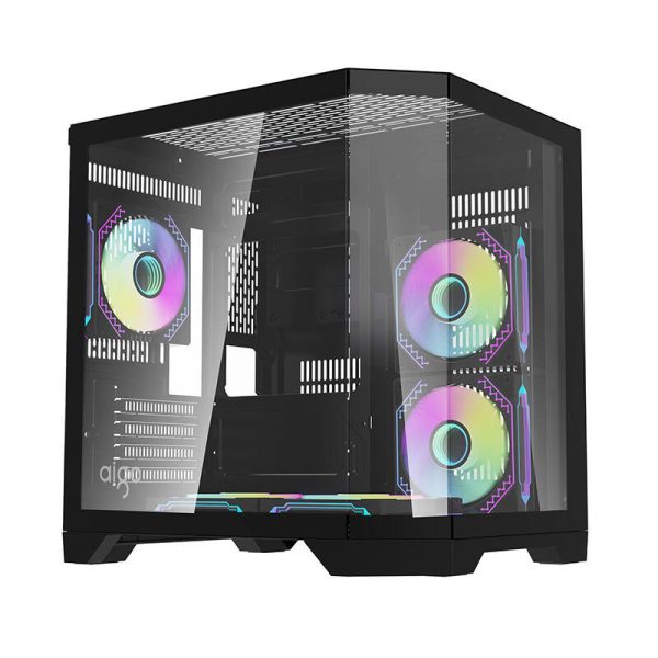 Darflash FT350 computer case + 5 aRGB fans (black) - Image 3