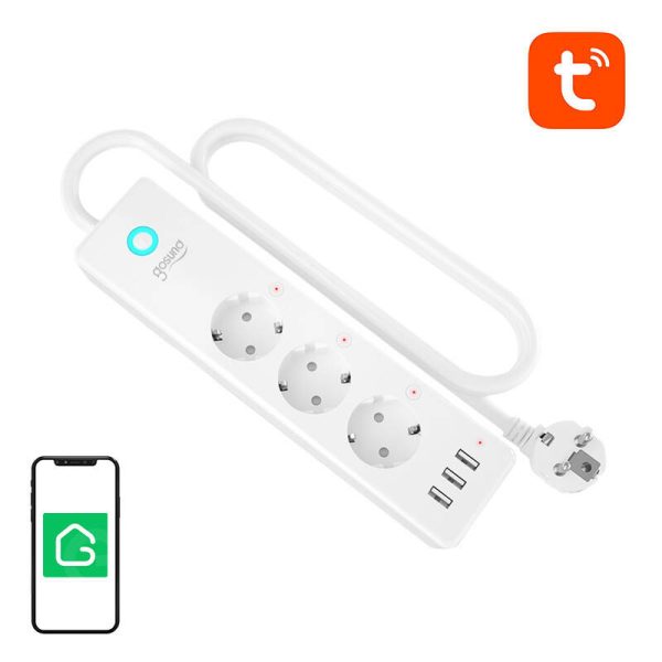 Gosund P1 PLUS smart WiFi power strip (3x AC schuko, 3x USB-A) Tuya - Image 3