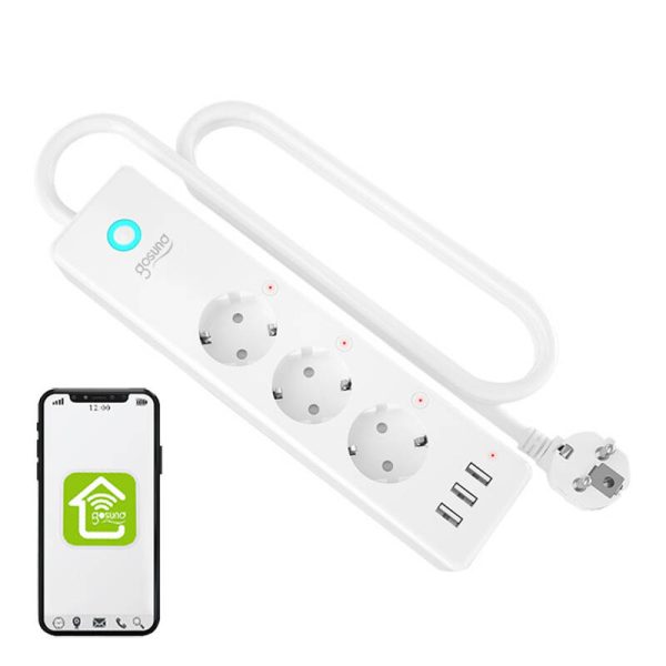 Gosund P1 PLUS smart WiFi power strip (3x AC schuko, 3x USB-A) Tuya - Image 2