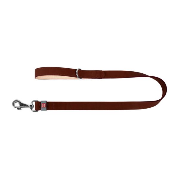 WAUDOG natural leather dog leash 14 mm wide, 122 cm long brown - Image 2