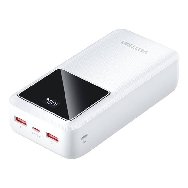 Powerbank Vention FHMW0 30000 mAh, 22.5 W (white) - Image 2