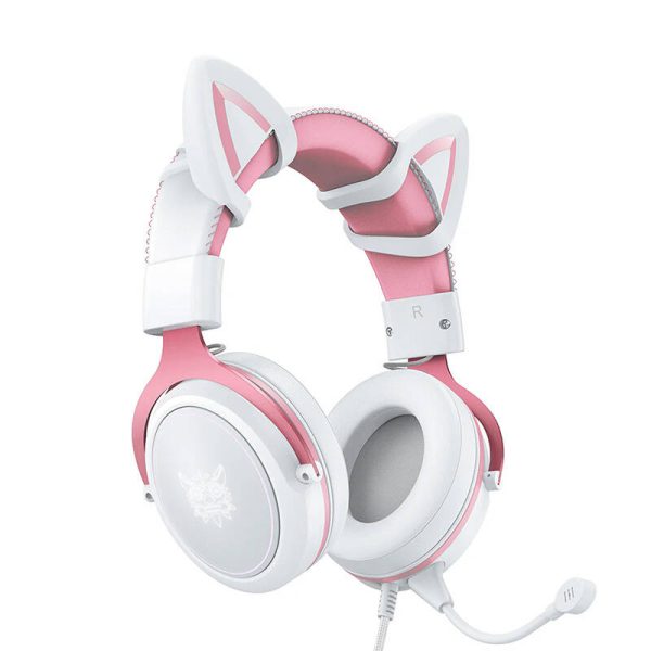 ONIKUMA X10 White/Pink/Cat Ears Gaming Headphones - Image 5