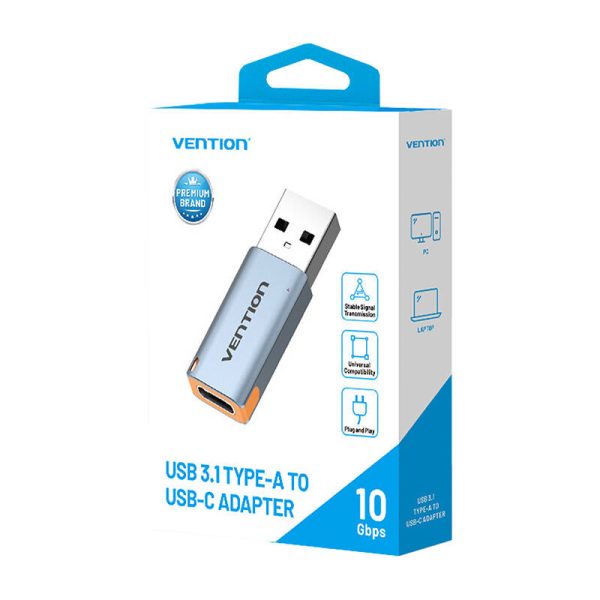 Vention USB adapter CUAH0, USB-A 3.1 male to USB-C female (gray) - Image 3