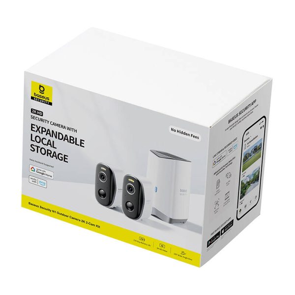 Baseus N1 2K Outdoor Camera Set of 2 (White) - Image 5