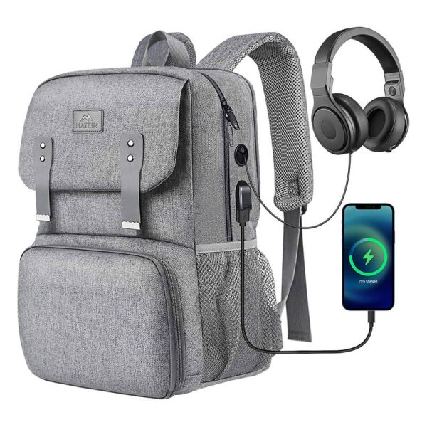 Laptop Backpack / Lunch Bag 15.6'' Matein 1161 USB Grey - Image 3