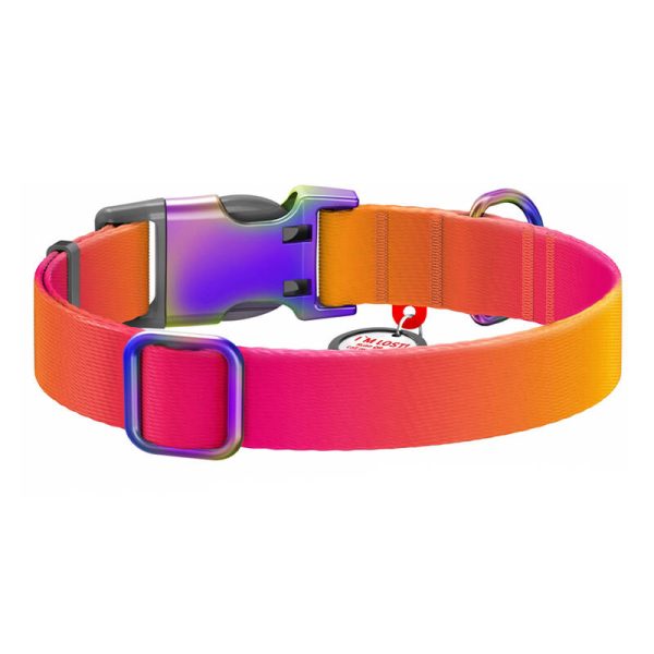Nylon dog collar with QR code WAUDOG 15 mm wide, 25-35 cm long orange - Image 3
