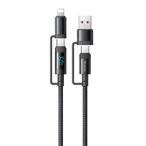 McDodo 4-in-1 USB-C/A to USB-C/Lightning cable CA-1990 1.2m (black) - Image 2