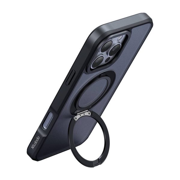 McDodo PC-4932 MagSafe case for iPhone 16 Pro with stand (black) - Image 2