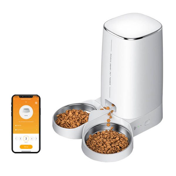 Rojeco 4L Automatic Pet Feeder WiFi Version with Double Bowl — изображение 5