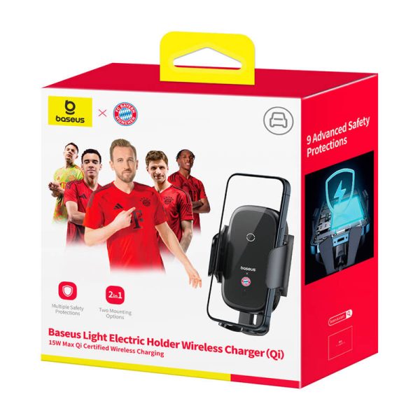 Baseus car holder with 15W charger (black) Bayern edition - Image 4