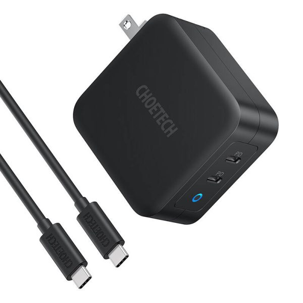 Choetech PD6008 2xUSB-C PD 100W GaN mains charger - Image 4