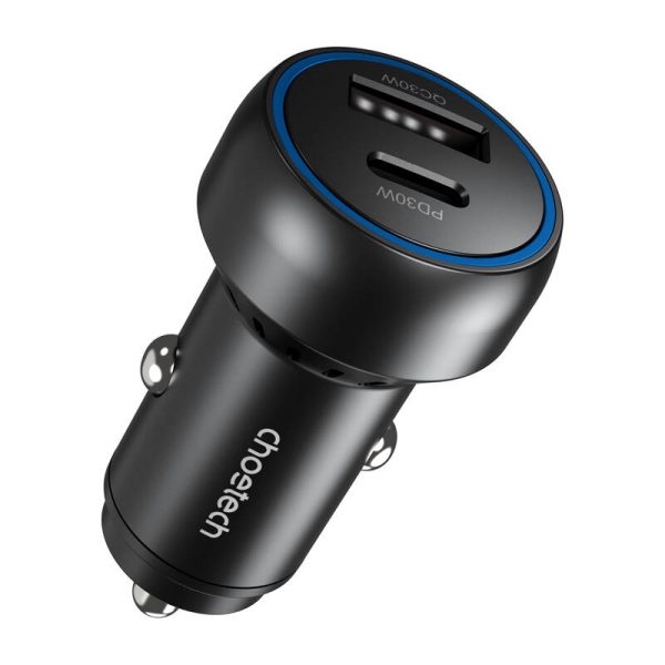 Choetech 60W 2xUSB-C+USB-A car charger (black) - Image 2