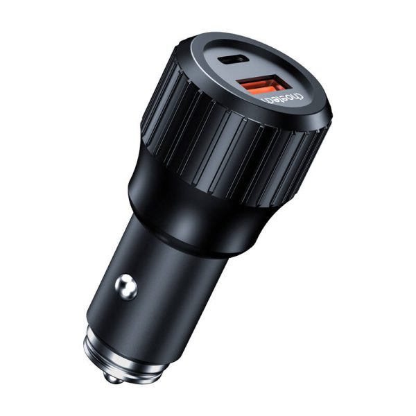 Choetech 63W Dual USB-C 45w+ USB-A 18w fast car charger (black) - Image 2