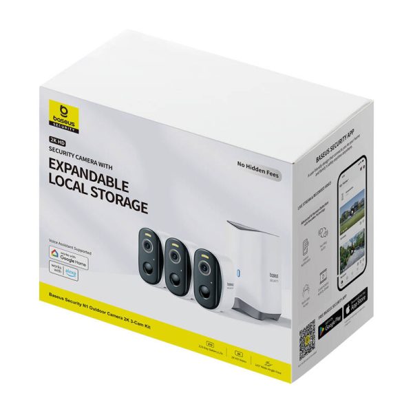 N1 Baseus 2K outdoor camera set of 3 (white) - Image 4