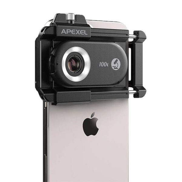 3x CPL lens / microscope for smartphone Apexel APL-MS3IN1, 200x / 150x / 100x - Image 2
