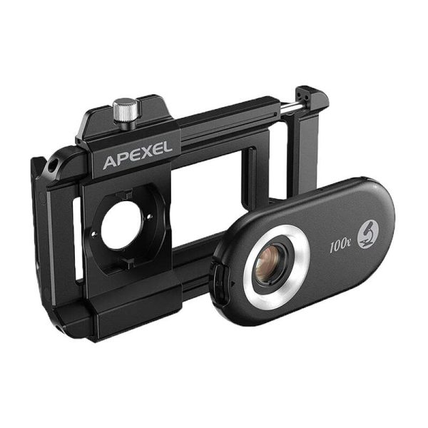 3x CPL lens / microscope for smartphone Apexel APL-MS3IN1, 200x / 150x / 100x - Image 3
