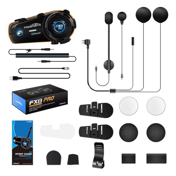 Fodsports FX8 Pro motorcycle intercom (black) - Image 3