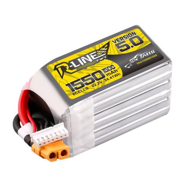 Lipo Tattu R-Line Version 5.0 1550mAh 22.2V 150C 6S battery with XT60 connector — изображение 2
