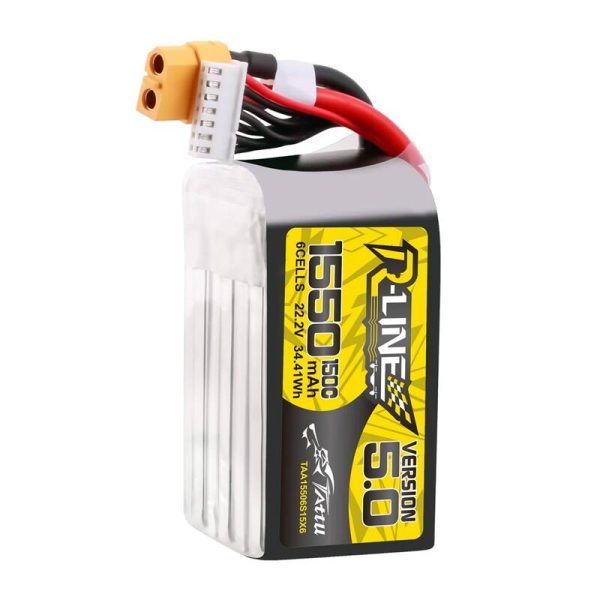 Lipo Tattu R-Line Version 5.0 1550mAh 22.2V 150C 6S battery with XT60 connector — изображение 4