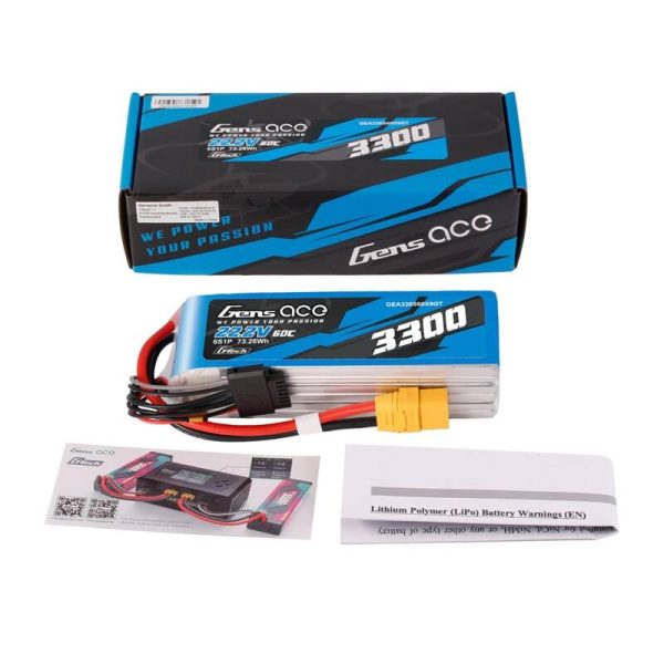 Accumulator Lipo Gens Ace G-Tech 3300mAh 22.2V 60C 6S1P XT90 - Image 5