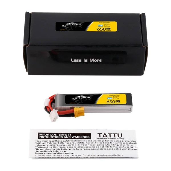Accumulator Lipo Tattu 2s 650mAh 95C 7.6V HV z XT30 Long-Pack - Image 5