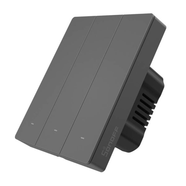 Smart WiFi wall switch SONOFF M5-3C-80 (3-channel, for frame, graphite) - Image 5