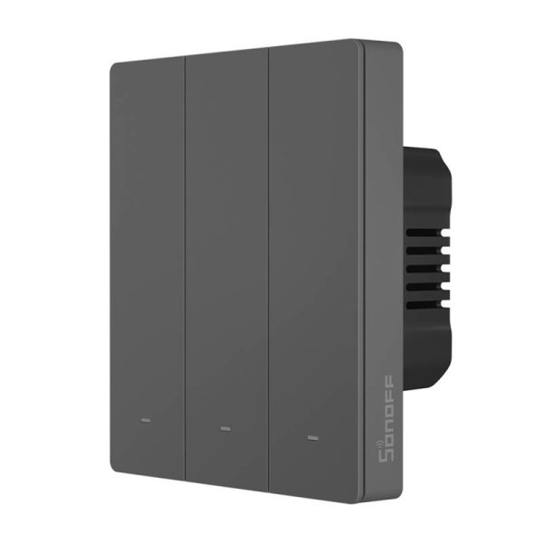 Smart WiFi wall switch SONOFF M5-3C-80 (3-channel, for frame, graphite) - Image 6