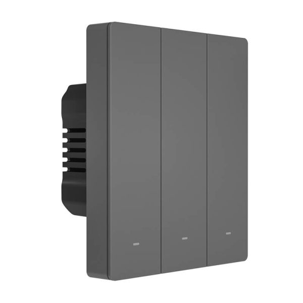 Smart WiFi wall switch SONOFF M5-3C-80 (3-channel, for frame, graphite) - Image 3