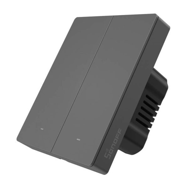 Smart WiFi wall switch SONOFF M5-2C-80 (2-channel, for frame, graphite) - Image 6