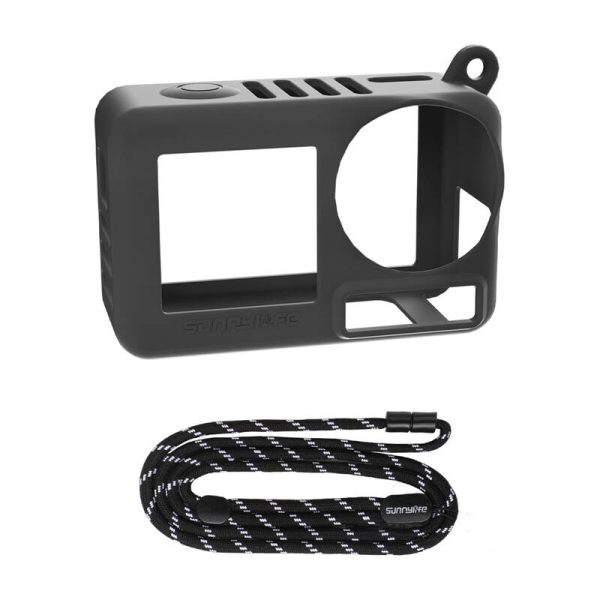 Sunnylife OA5-BHT885-D silicone case with strap for ACTION 5 PRO (black)