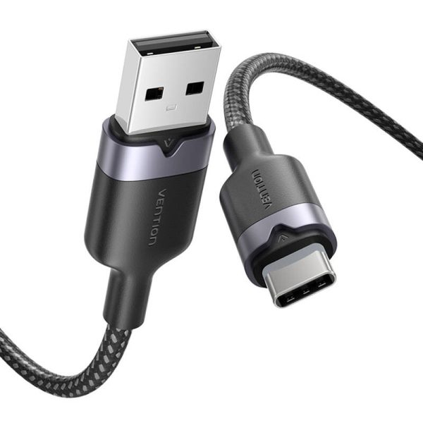 USB 2.0 A to USB-C 3A cable Vention CTNBF 1 M (black) - Image 2