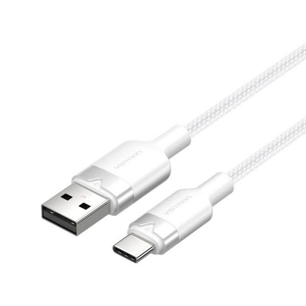 USB 2.0 A to USB-C 3A cable Vention CTNWF 1M (white) - Image 2