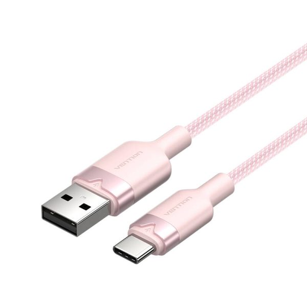 USB 2.0 A to USB-C 3A cable Vention CTNPH 2M (pink) - Image 2