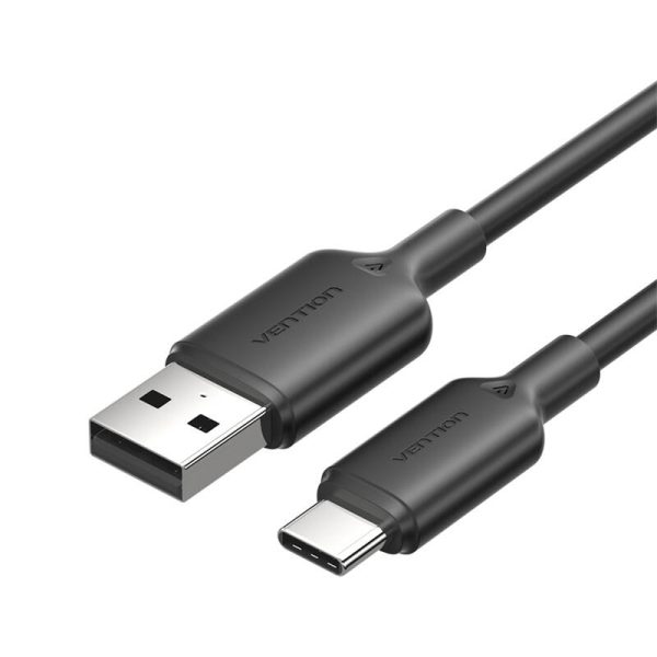 USB 2.0 A to USB-C 3A cable Vention CTQBF 1M (black) - Image 2