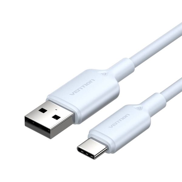 USB 2.0 A to USB-C 3A cable Vention CTQLH 2M (blue) - Image 2