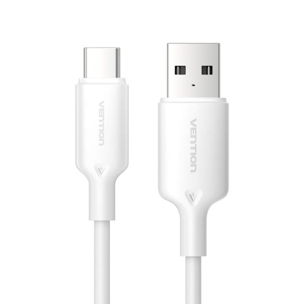 USB 2.0 A to USB-C 3A cable Vention CTQWH 2M (white) - Image 3