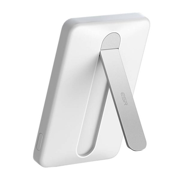 ESR Qi2 MagSlim 5000 mAh magnetic powerbank with stand (white) - Image 2