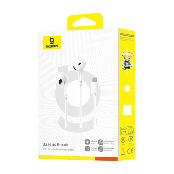 Baseus Encok CZ19 Wired In-Ear Headphones White - Image 6