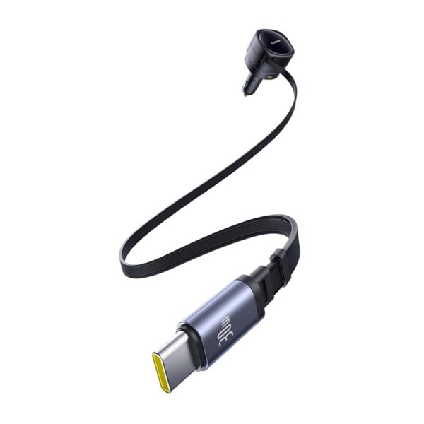 Baseus Enjoyment Max car charger with USB-C+USB-C cables and USB-A+USB-C ports 90W Black - Image 4