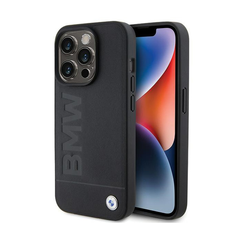 BMW Leather Hot Stamp MagSafe - Case for iPhone 15 Pro Max (Black)