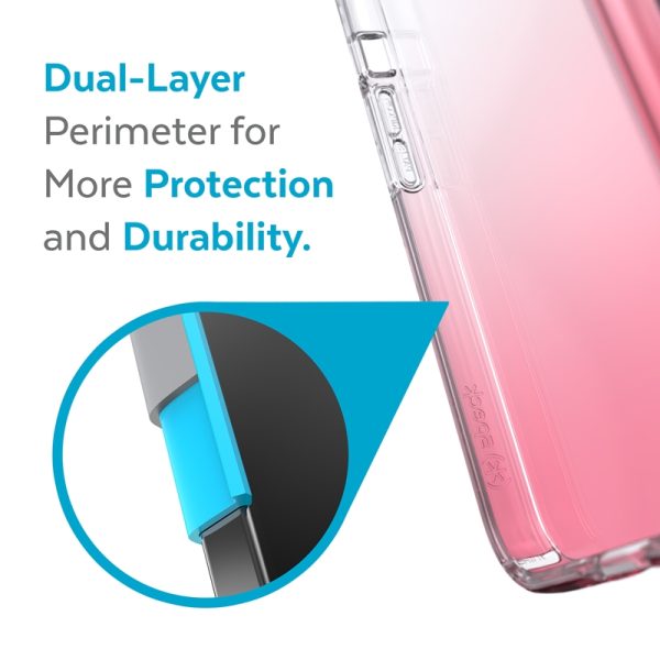 Speck Presidio Perfect-Clear + Ombre - Case for iPhone 13 Pro with MICROBAN coating (Clear/Vintage Rose) — изображение 4