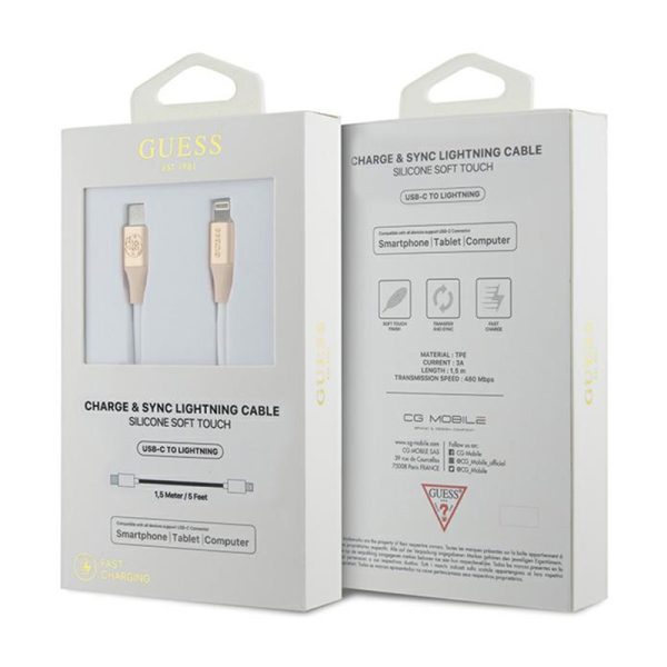 Guess Ebossed Logo - USB-C to Lightning cable MFi certified 1.5m (gold) - Image 2